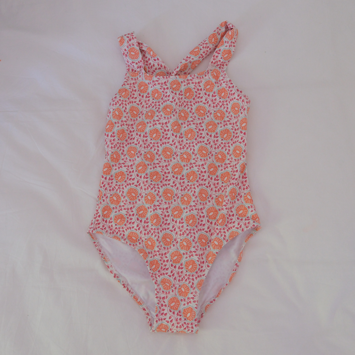 Traje de baño flores naranjas