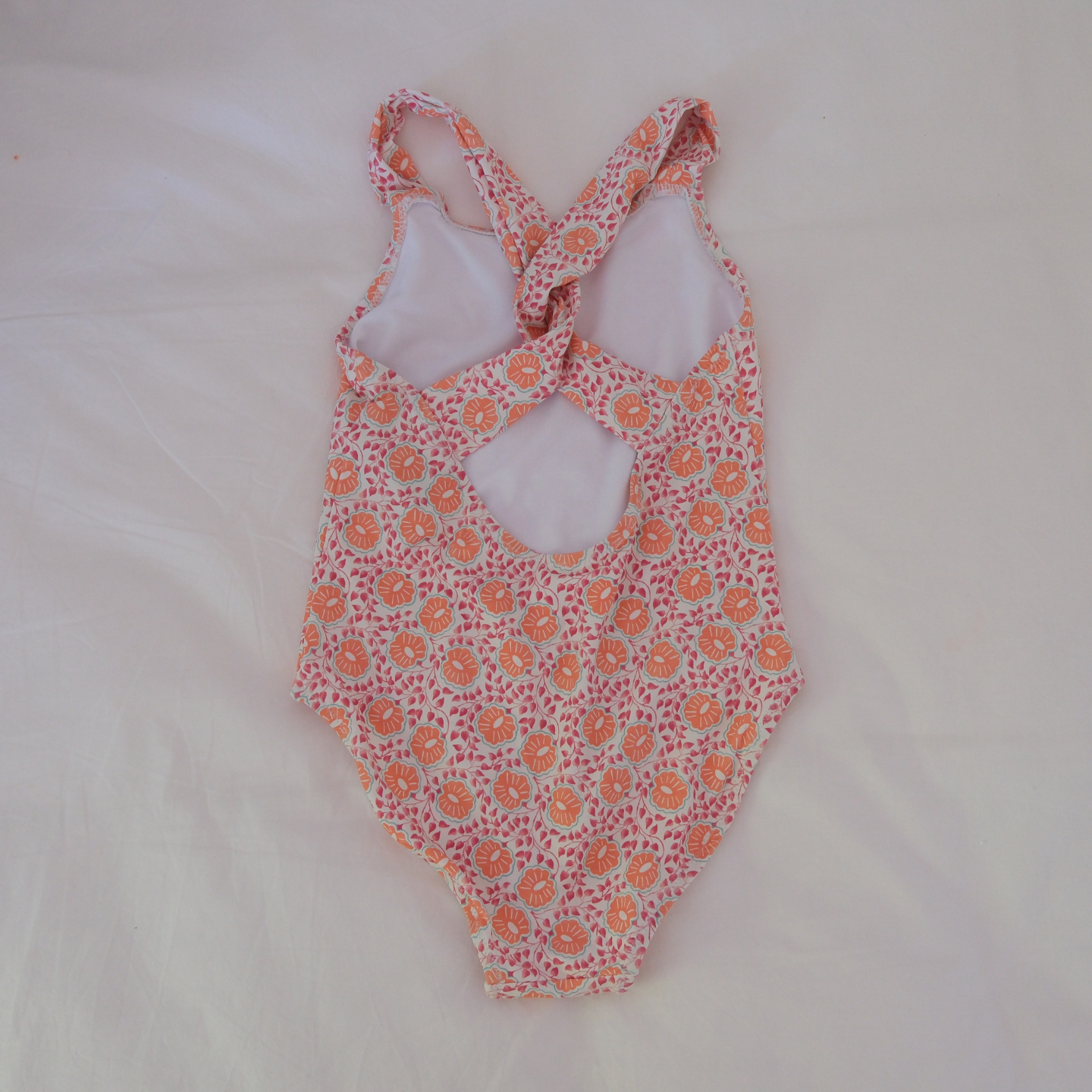 Traje de baño flores naranjas