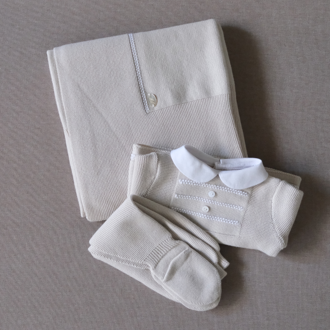 Pack regalo Edmonton beige (conjunto + toquilla)