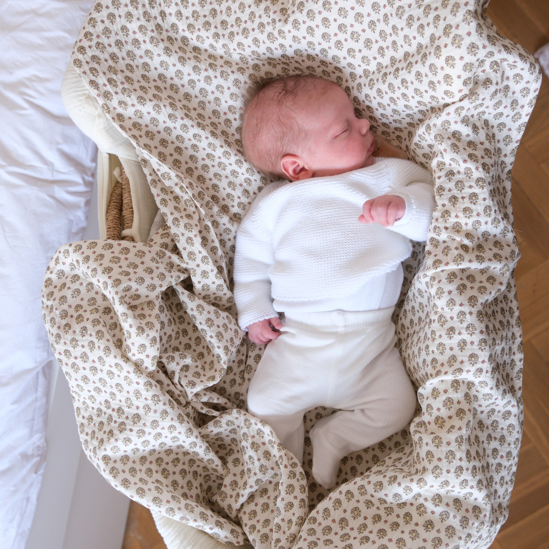 Muselina flores cafés + flores azules (2pack)