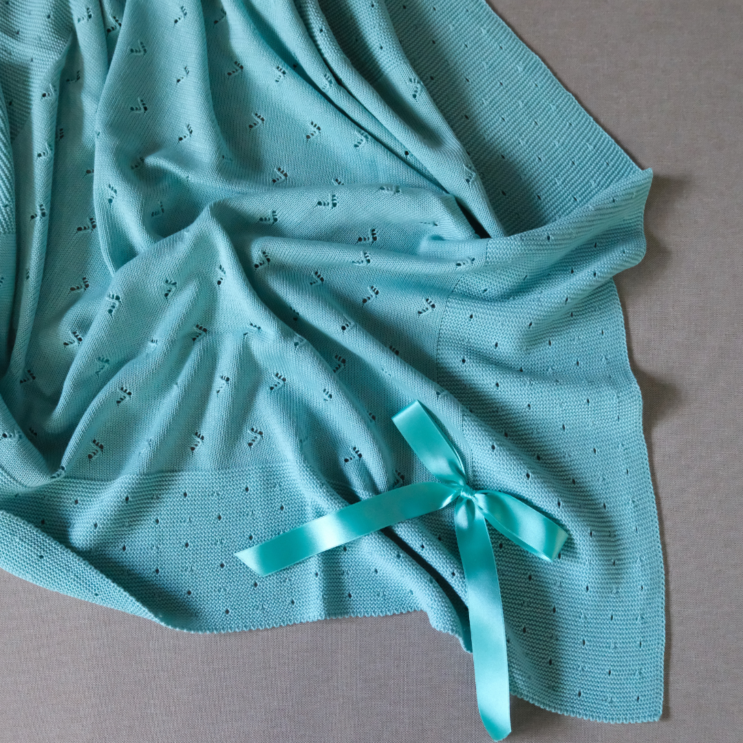 Manta Sofía verde menta