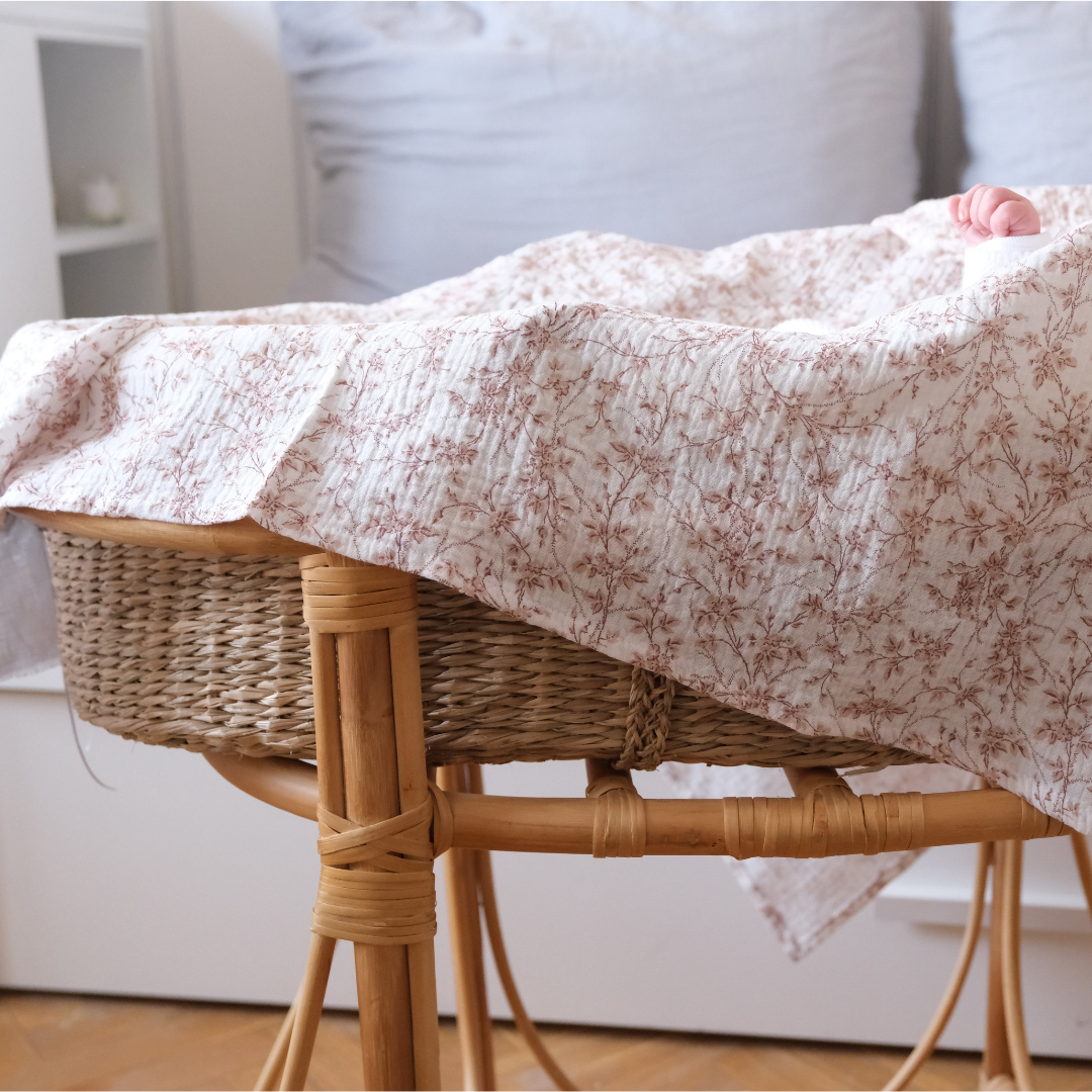 Muselina flores rosas + flores azules (2pack)