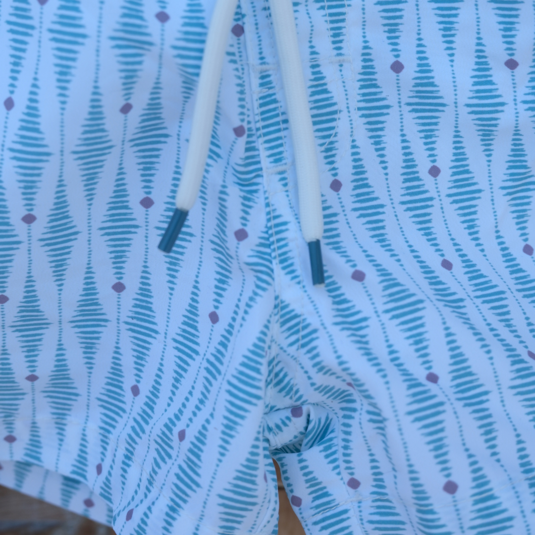 Traje de baño rombos azules