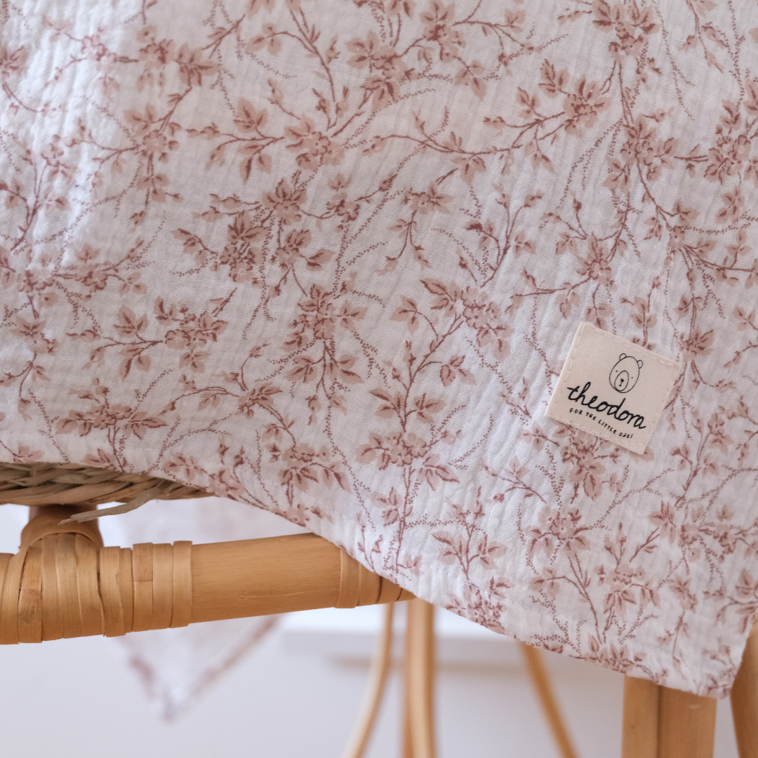 Muselina flores rosas (pack 2)