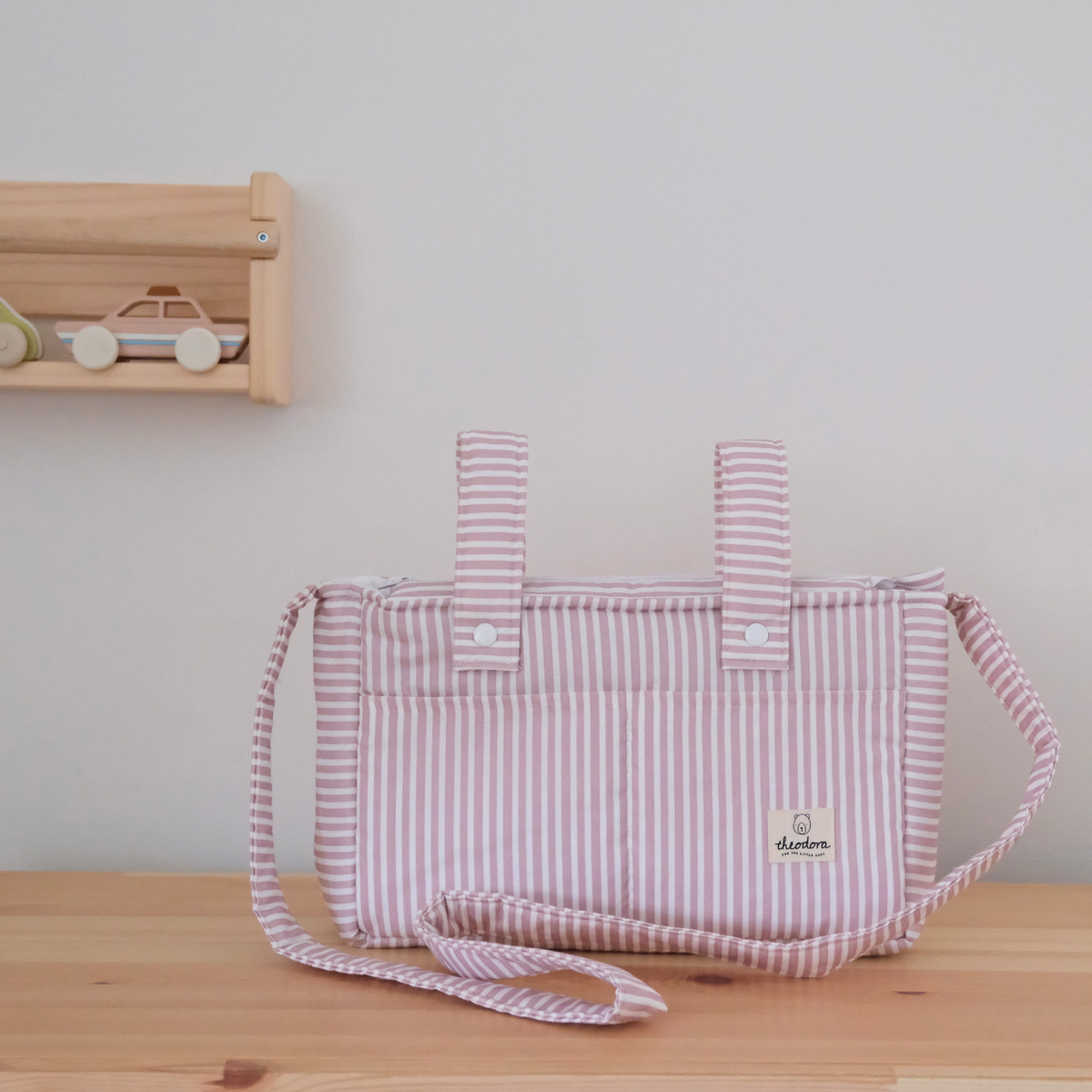 Bolsa para carro chica rayas rosas