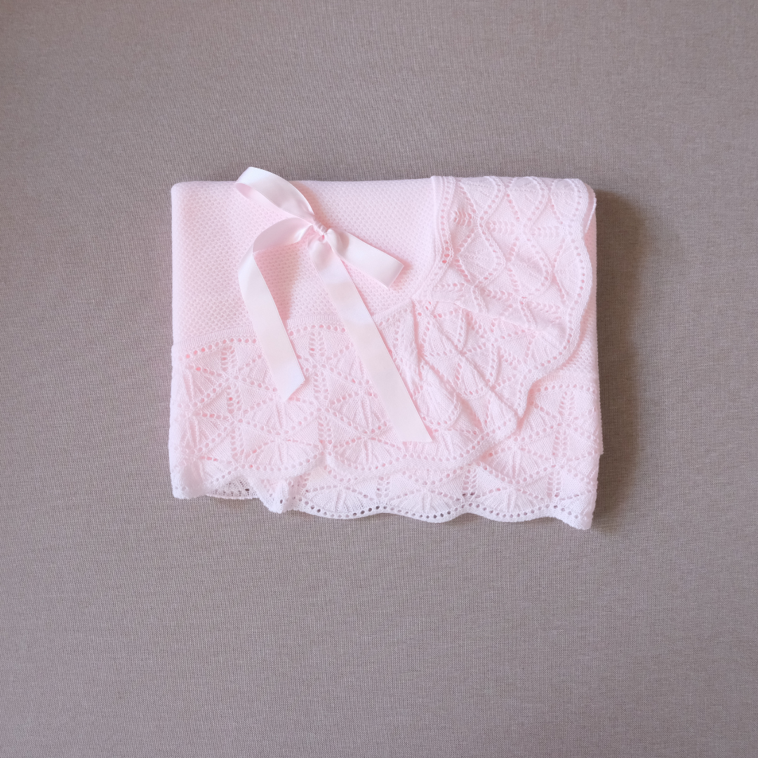 Toquilla Amaia rosa bebé