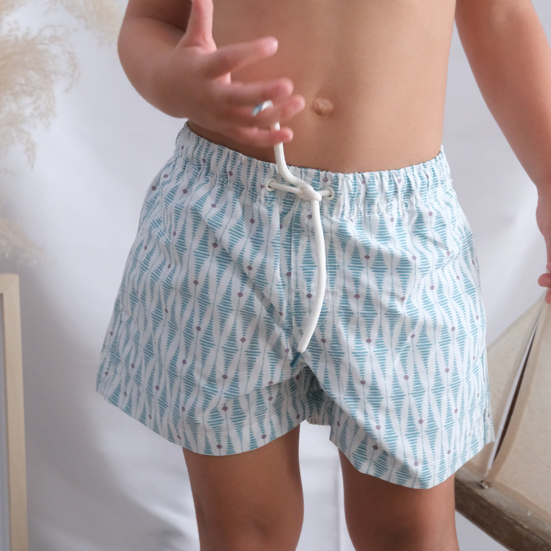 Traje de baño rombos azules