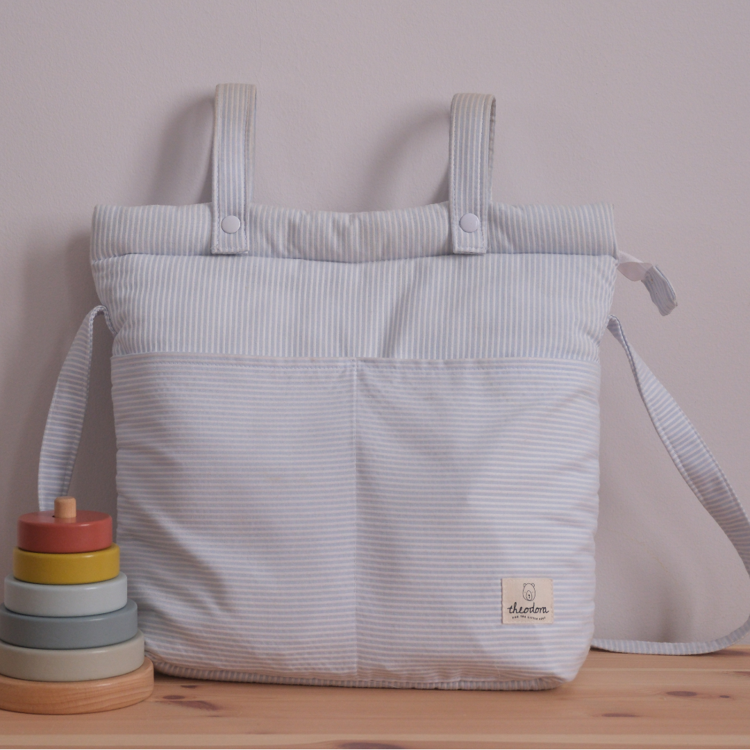 Pañalera rayas azules