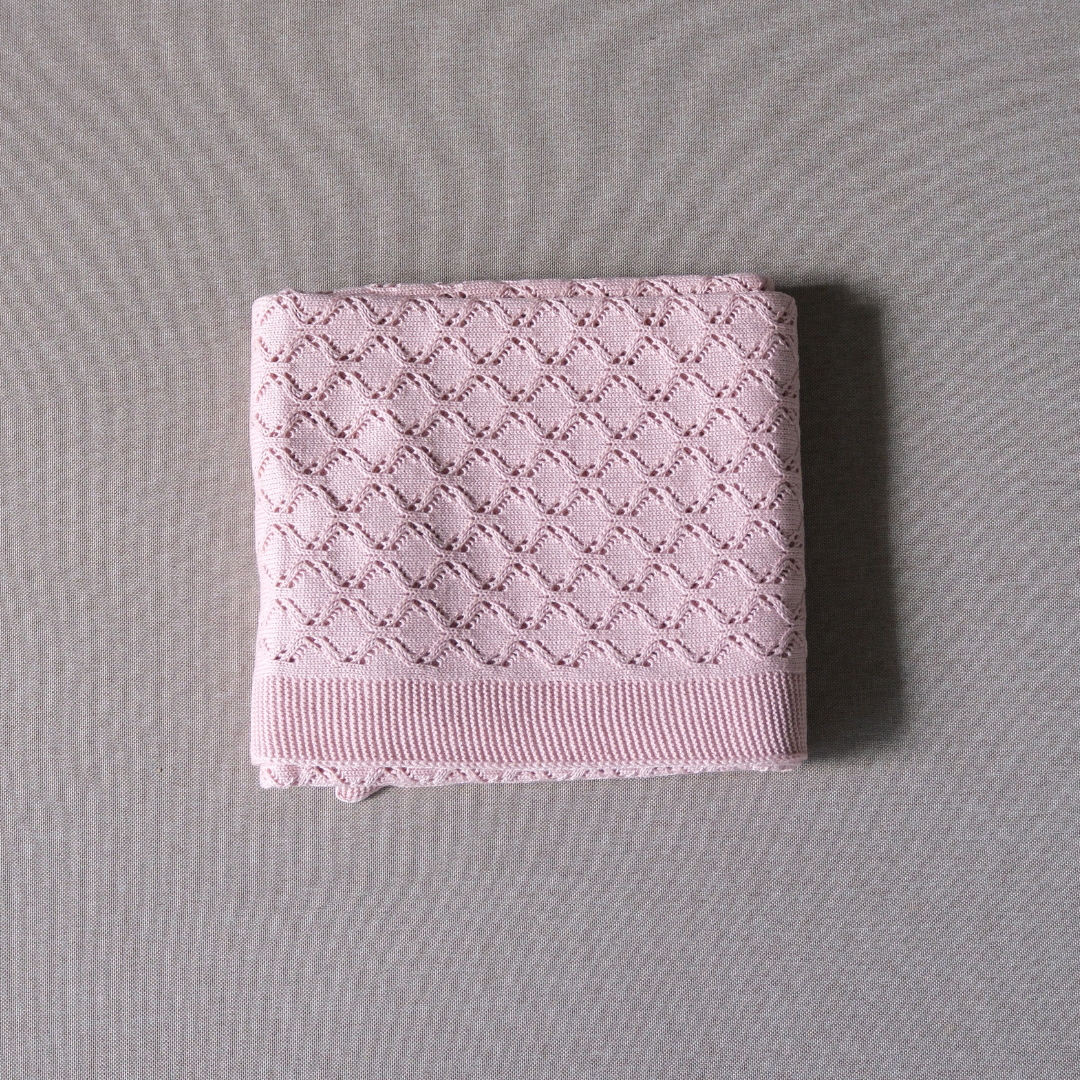 Manta Gonzalo rosa empolvado