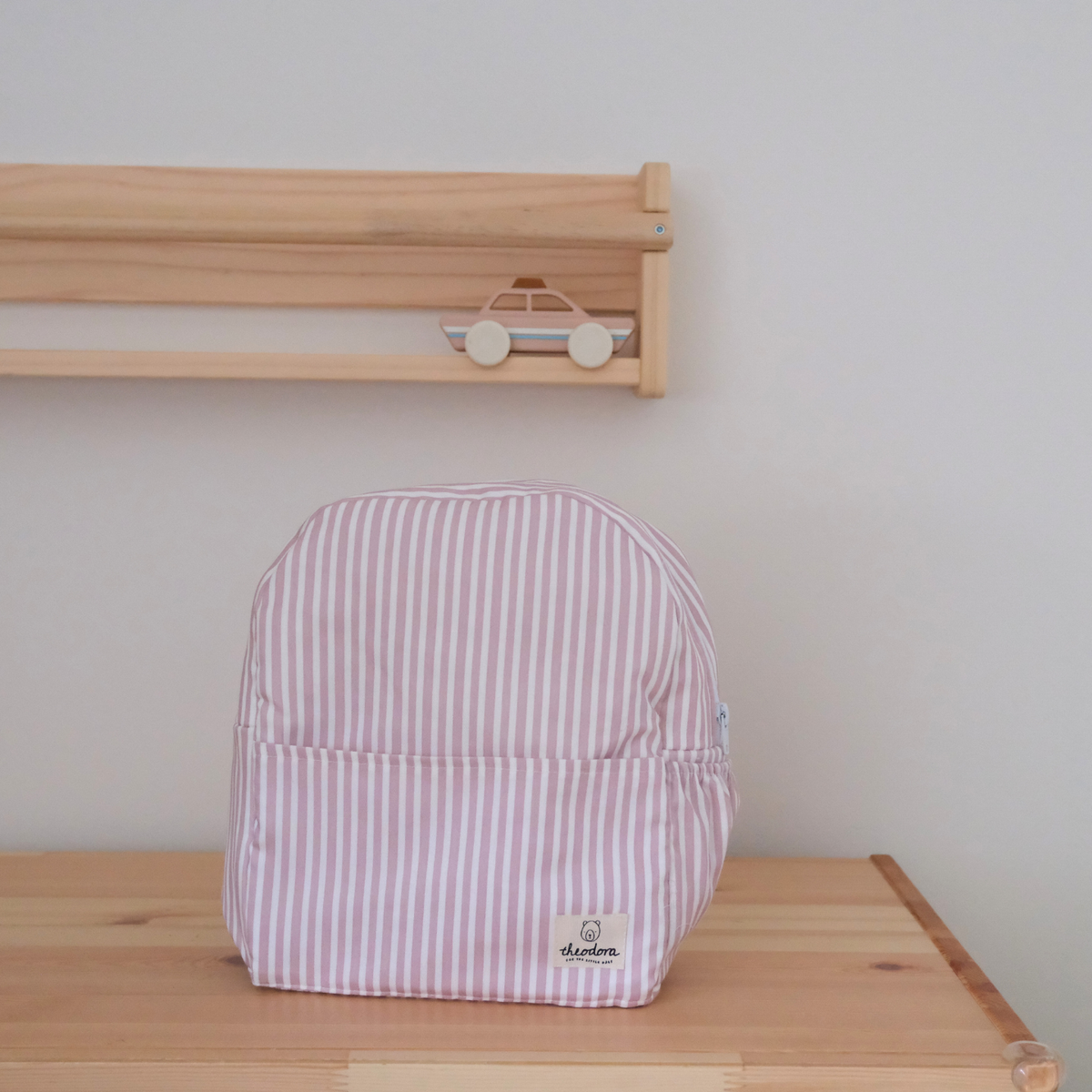 Mochila rayas rosas