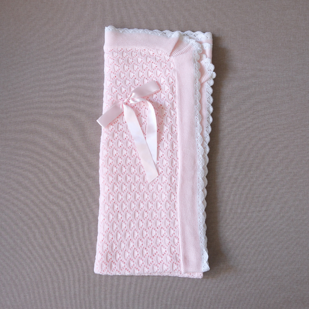 Toquilla Inés rosa bebé