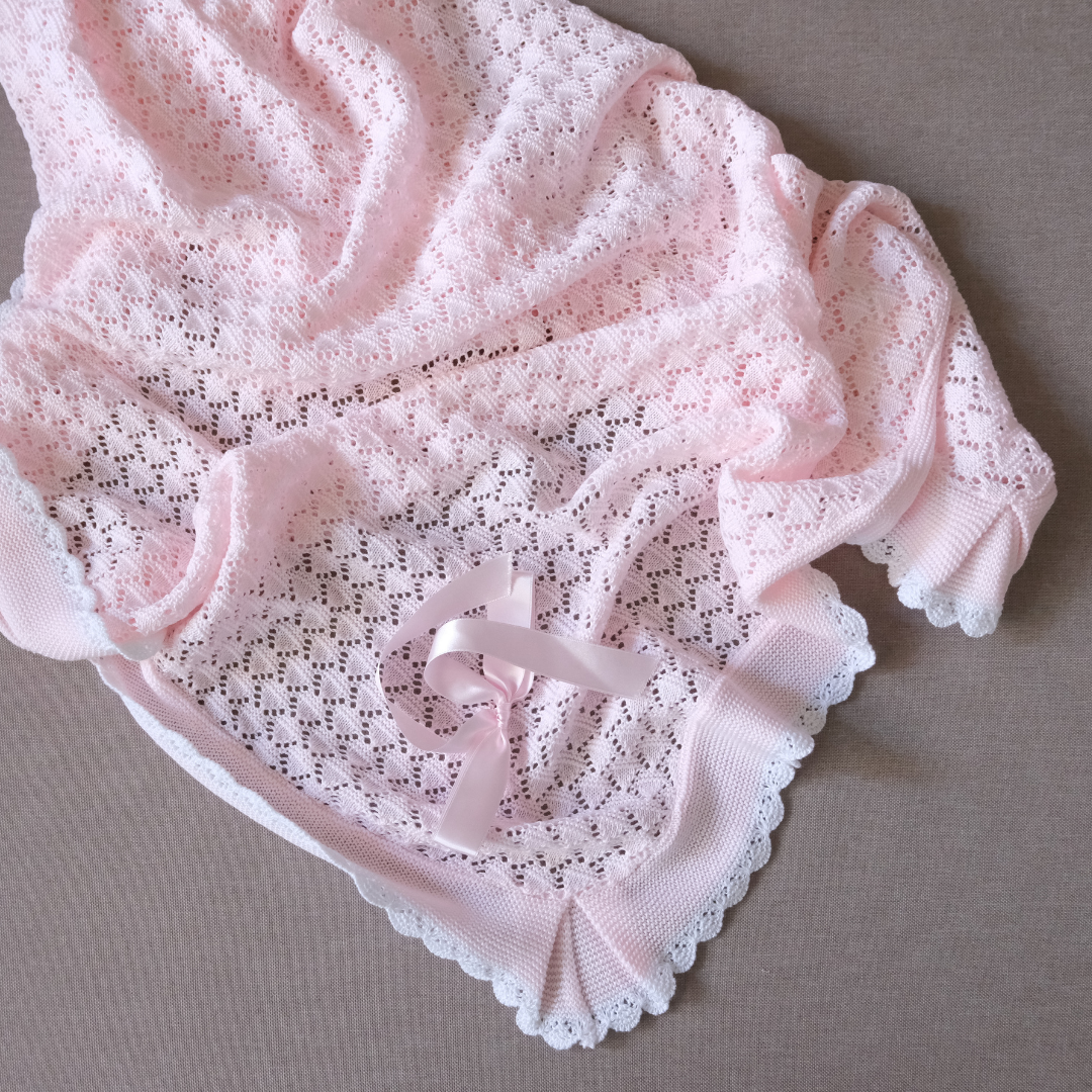 Toquilla Inés rosa bebé