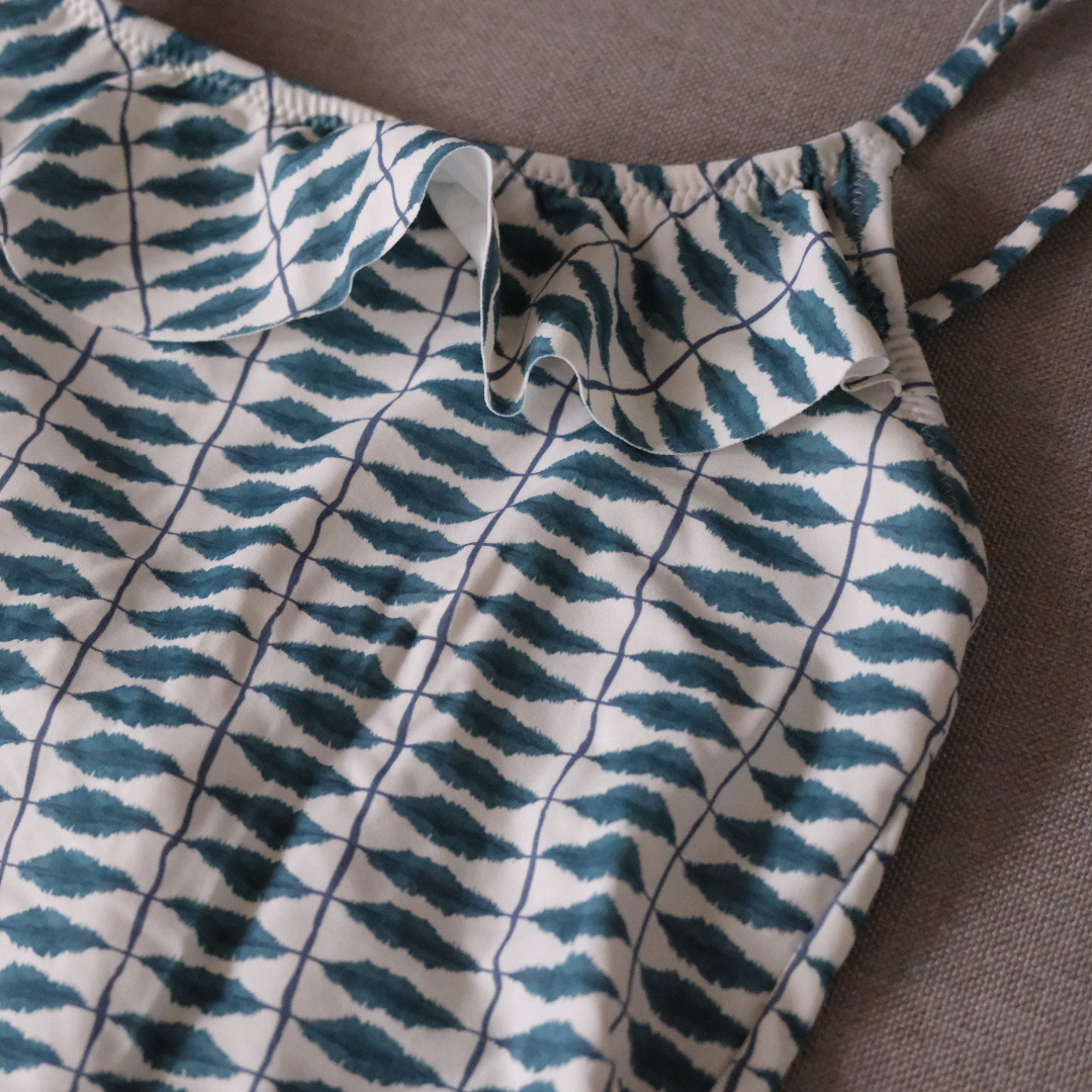 Traje de baño rayas azul olán