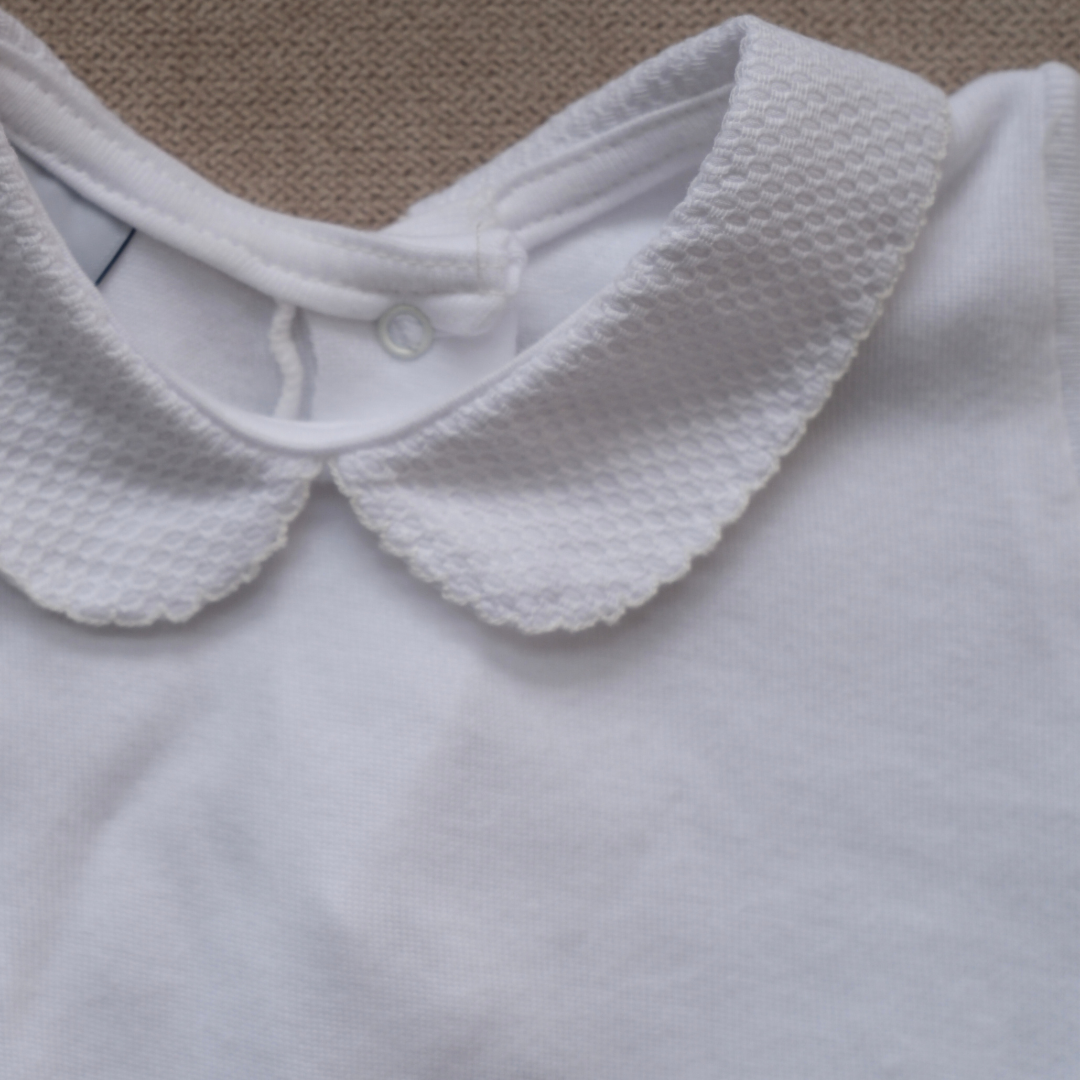 Cuello piqué blanco MC