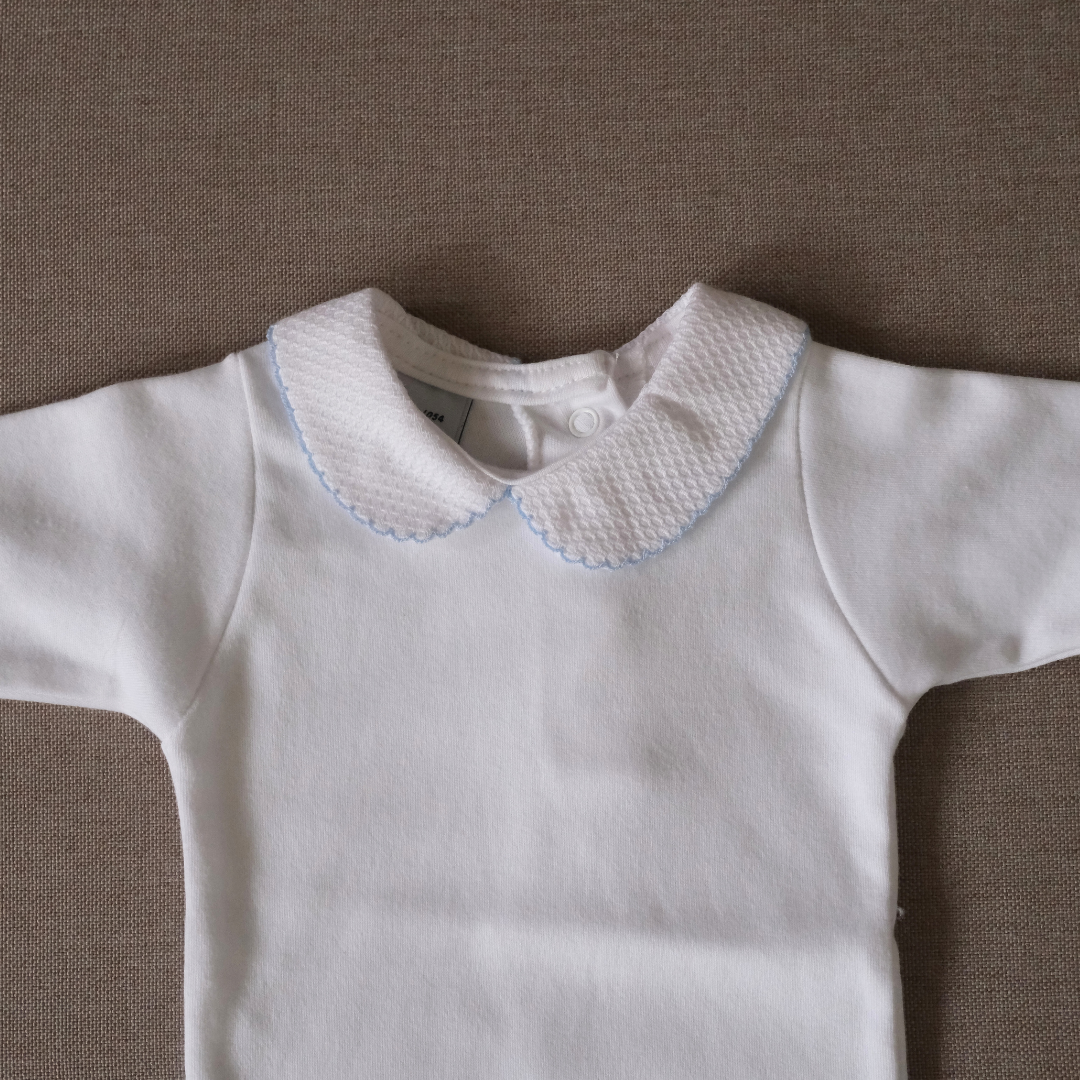 Cuello piqué azul claro ML