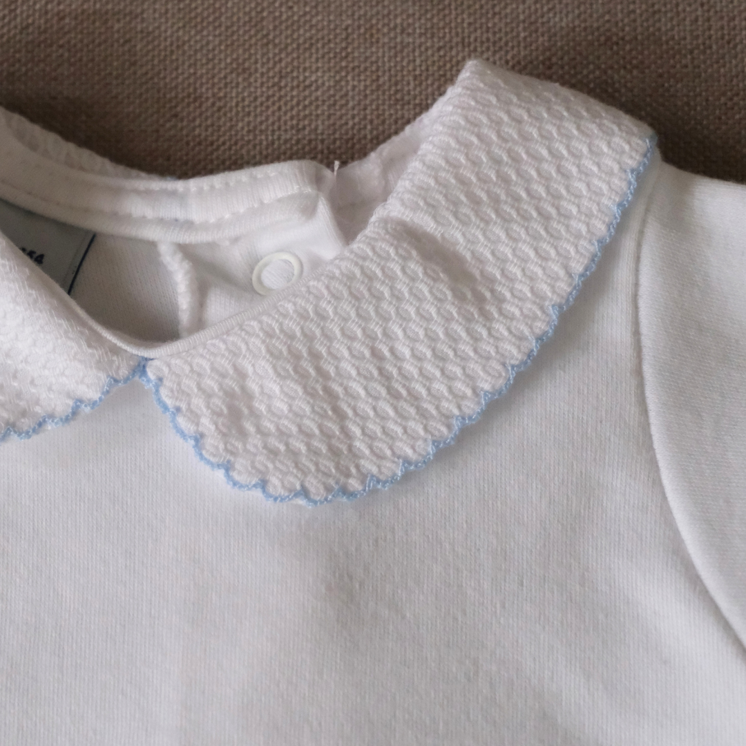 Cuello piqué azul claro ML