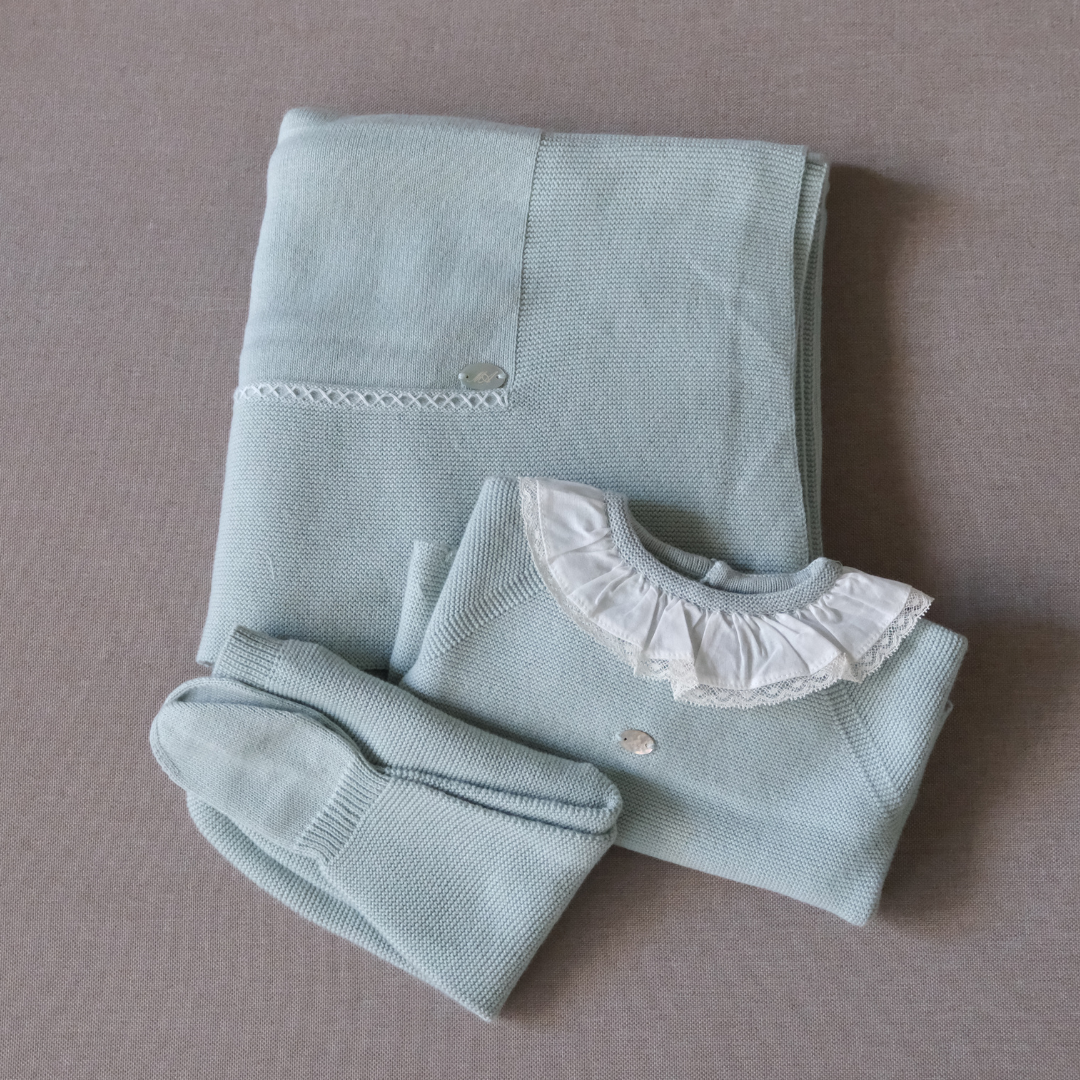 Pack regalo Winnipeg verde menta  (conjunto + toquilla)