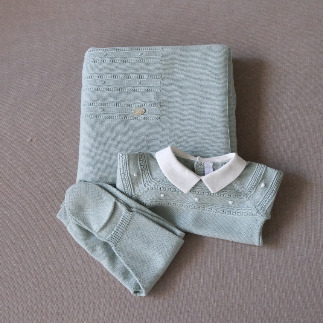 Pack regalo Niagara verde menta (conjunto + toquilla)