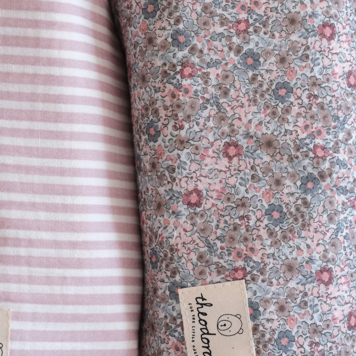 Muselina Inés + Rayas rosas (2pack)