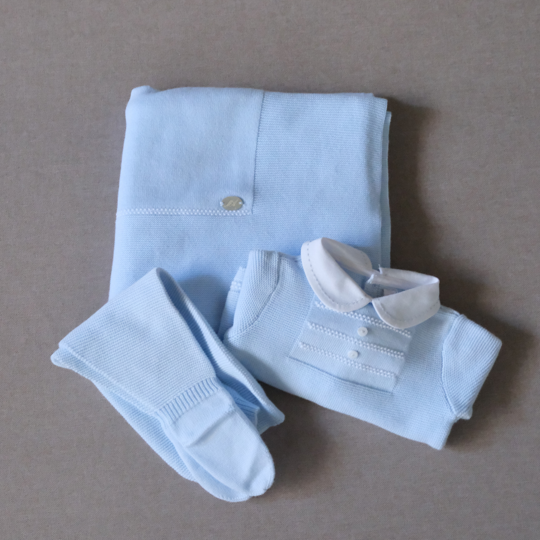 Pack regalo Niagara azul (conjunto + toquilla)