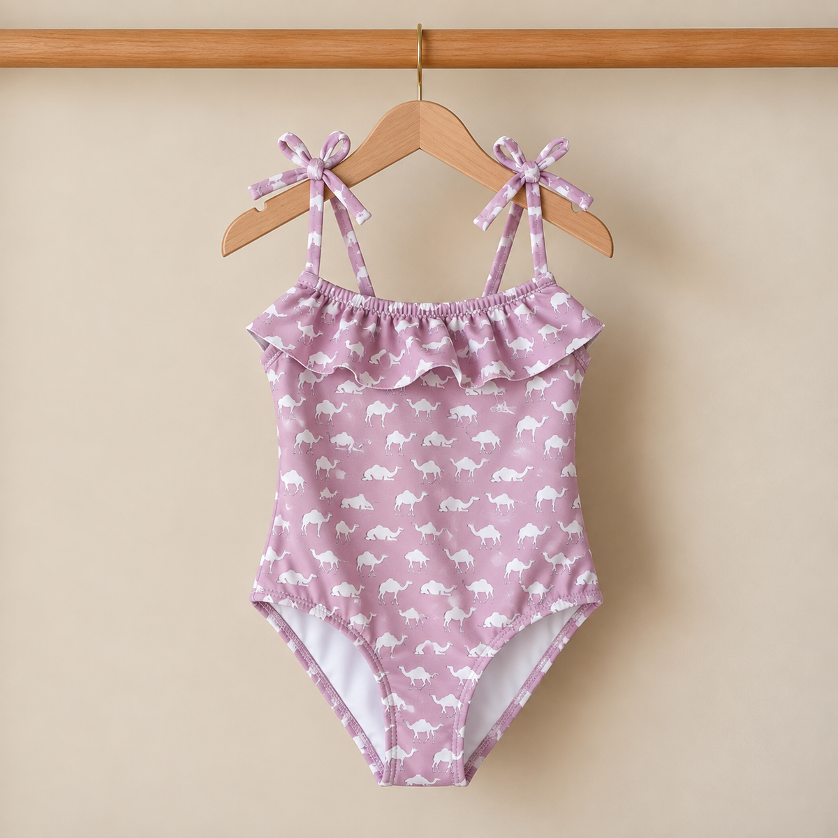 Traje de baño camello morado