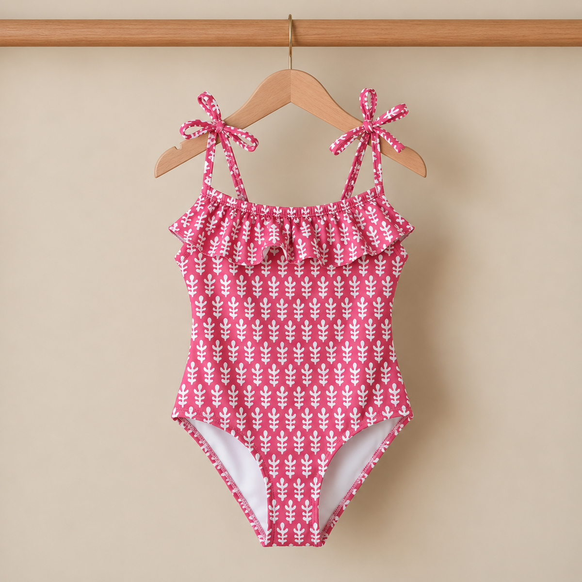Traje de baño flor roja