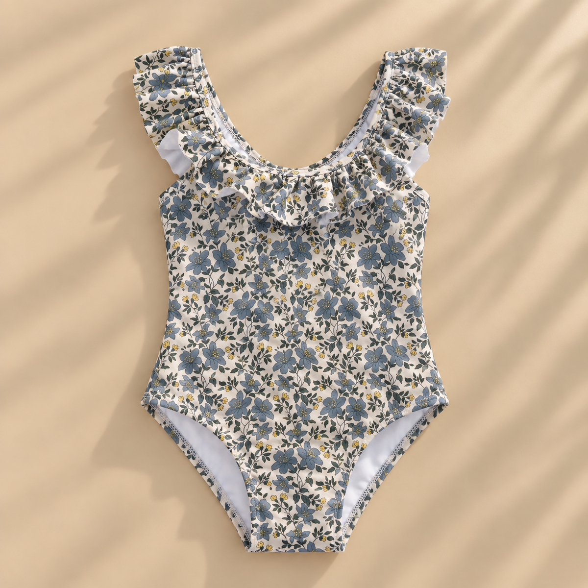 Traje de baño flores verdes